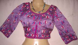 Vintage Sari Blouse Choli Top PURE SILK BUST 28 GREAT  