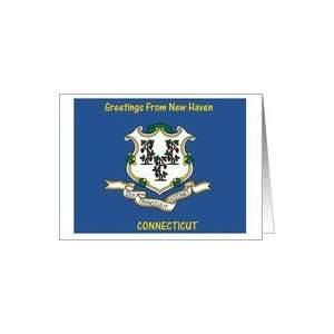  Connecticut   City of New Haven   Flag   Souvenir Card 