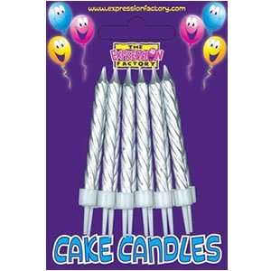   Factory Pack Of 12 Silver Birthday/Anniversary Cake Candles Toys