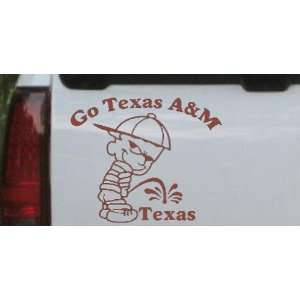 Brown 22in X 18.9in    Go Texas AandM Pee On Texas Car Window Wall 