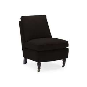 Williams Sonoma Home Kate Slipper Chair, Faux Suede, Chocolate  