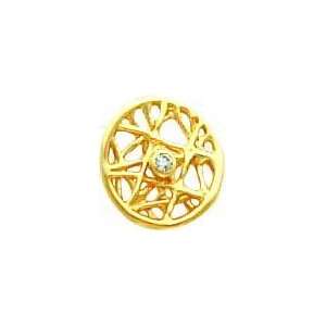    14K Gold Small Mesh Circle Diamond Earrings Jewelry Jewelry