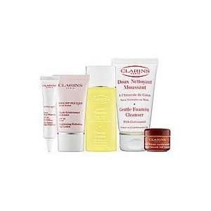Clarins 5 Pieces Facial Skin Care Essentials Gentle Foaming Cleanser 
