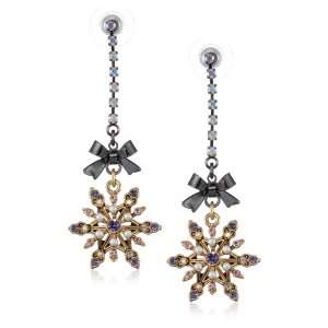   Betsey Johnson Tzarina Princess Snowflake Linear Earrings Jewelry