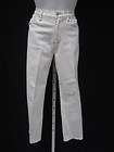 CHRISTOPHER BLUE White 5 Pocket Button Zipper Fly Cropped Pants 