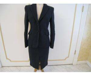 beattle buttons MOSCHINO blue wool suit sz 4/6 SHARP  