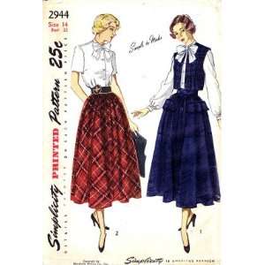  Simplicity 2944 Sewing Pattern Misses Blouse Skirt Bolero 