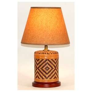    Handcrafted Small Woven Basket Accent Table Lamp