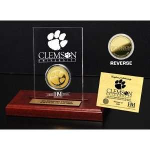  Clemson University 24KT Gold Coin Etched Acrylic 