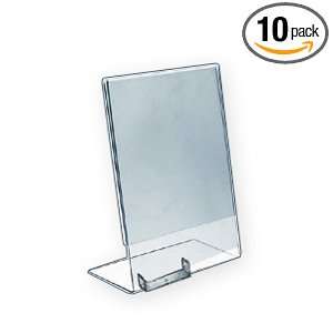 Azar 252050 Vertical Slated L Shaped Sign Holder with Business Card 
