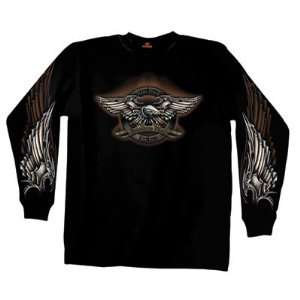  Hot Leathers Iron Eagle Long Sleeve T Shirt X Large Black 