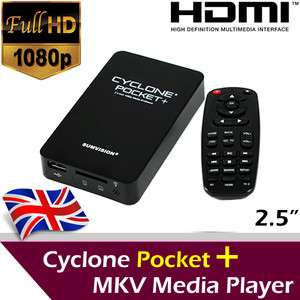  Pocket+ Plus Hard Drive HDMI Media Player Enclosure MKV RM AVI 5.1 Out