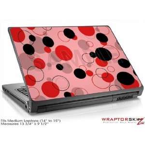  Medium Laptop Skin Lots of Dots Red on Pink Electronics