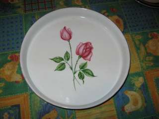 Vintage Thomas Germany Round Porcelain Rose Plate Pie  