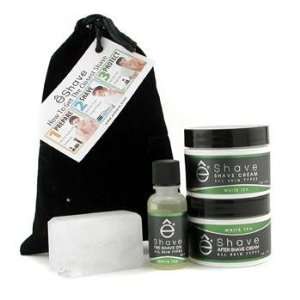 White Tea Travel Pouch Pre Shave Oil + Shave Cream + After Shave 