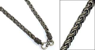   Braid 925 Sterling Silver Chain Necklace Black Oxidized Mens  