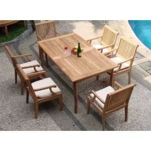   Rectangle Table And 6 Arm Chairs [ModelSK4] Patio, Lawn & Garden