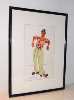 Watercolor Painting George Claxton Malcolm X Listed  