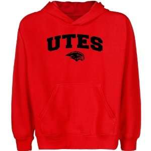  NCAA Utah Utes Youth Red Logo Arch Pullover Hoody Sports 