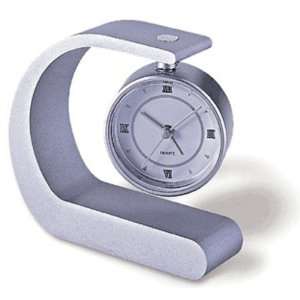  Silver,Unique desk alarm clock with C shape modern[159W 