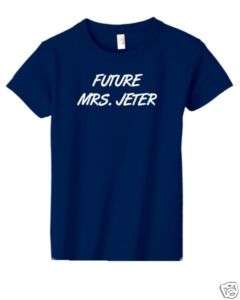 Future Mrs. Jeter Womens Navy T Shirt New Derek LARGE  
