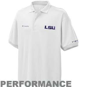   Polos  Columbia LSU Tigers Perfect Cast Performance Polo   White