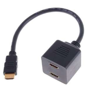    New Hdmi Male to 2 Hdmi Female Splitter Adapter Cable Electronics