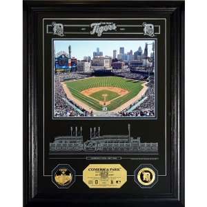  BSS   Comerica Park Archival Etched Glass w/ two Gold 
