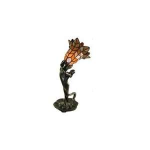  Mermaid, Amber Tiffany Style Table Lamp 1660