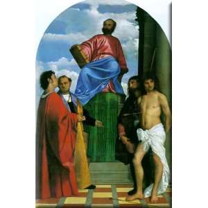   Mark Enthroned 10x16 Streched Canvas Art by Titian