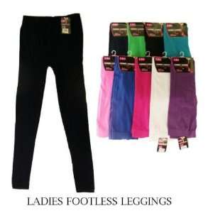  Ladies Plain Footless Leggings Navy 