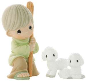 PRECIOUS MOMENTS Figurine Nativity SHEPHERD w SHEEP ☆  