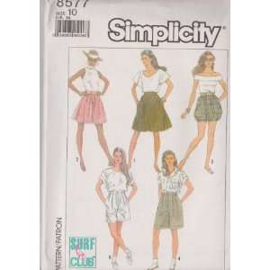 Misses Shorts Simplicity Sewing Pattern 8577 (Size 12)