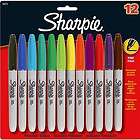 Sharpie Permanent Markers, Fine Point, Assorted Colors, Pack of 12 
