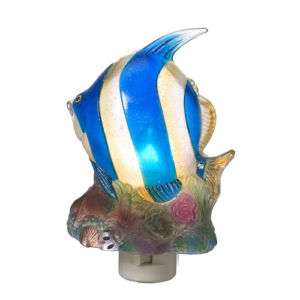 TROPICAL FISH Colorful 5 Sea Shell Night Light NEW  