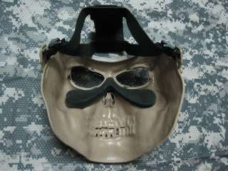 Tactical Military Skeleton Full Face mask for hunting Gray color 