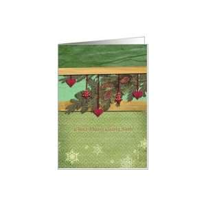 merry christmas in Vietnamese, hearts, christmas tree, pine cone Card