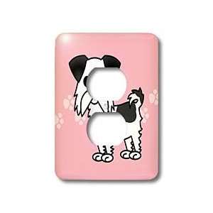 Janna Salak Designs Dogs   Cute Black and White Shih Tzu Pink with Paw 