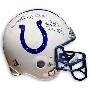 Johnny Unitas Signed 3 Stat Colts Pro Helmet Sports 