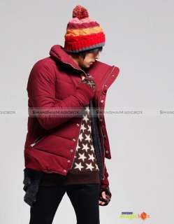  Fit Winter Thick Coat Jacket Outwear Black Blue Dark Red #057  