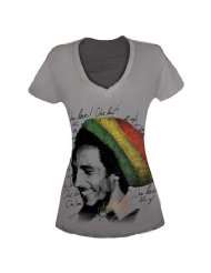 Bob Marley   Rasta Tam Womens T Shirt in Asphalt