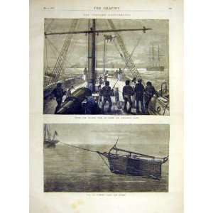  Torpedo Fire Attack Ship Sea Invention Old Print 1871 