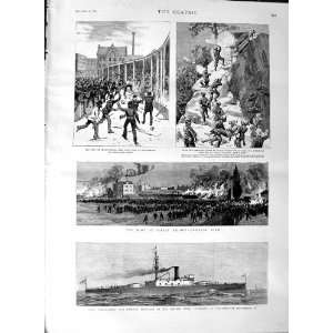  1887 Ship Trafalgar Riot Lillie Bridge Kindat Burma War 