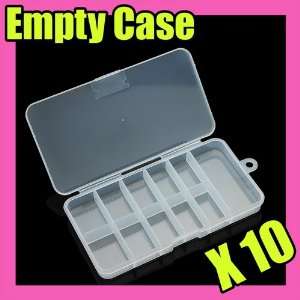    10 Empty Plastic Nail Art Tips Storage Box Case 063 Beauty
