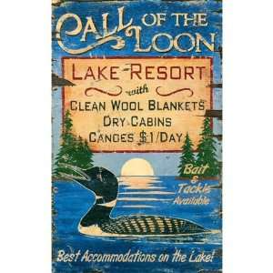  Custom Large Call of the Loon Lake Resort Vintage Style 