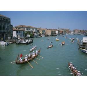 Boats Pass Through Murano During the Annual Venice to Murano Race 