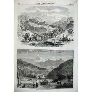  1868 Conveying Silver Mines Mexico Del Monte Mexico Art 