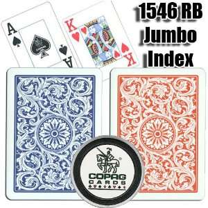 Copag Playing Cards, 1546 RB,Jumbo Index, Poker Size with Free Card 