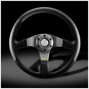  Momo Tuner Black Leather and Silver Steering Wheel 