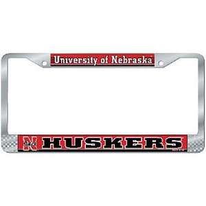  Nebraska Corn Huskers NCAA Chrome License Plate Frame 